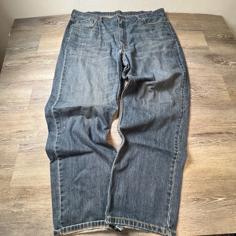 Levis 550 Relaxed Fit Jeans Mens 44x32 Blue Medium Wash Distressed Tapered Leg